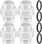 4pcs 1 inch PVC Unions, 1inch PVC Union Coupling, 1 inch PVC Union Joints with Socket x Socket Connection Port, Slip X Slip PVC Unions, for Swimmi...