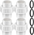 4pcs 1 inch PVC Unions, 1inch PVC Union Coupling, 1 inch PVC Union Joints with Socket x Socket Connection Port, Slip X Slip PVC Unions, for Swimmi...