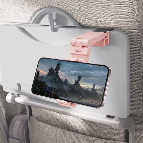 Pink Airplane Phone Holder Travel Essentials Accessories Cruise car Mount Cell Stand air Plane Table seat Desk Flight Vacation Size Golf cart Univ...