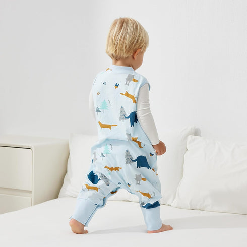Duomiaomiao 0.5 TOG Toddler Sleep Sack 24-36 Months 100% Cotton Lightweight Baby Sleep Sack with Feet, Breathable Comfy Toddler Wearable Blanket...