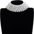 Fashion Multi Strand Simulated Pearl Resin Chain Collar Choker Statement Necklace Costume Jewelry for Women...