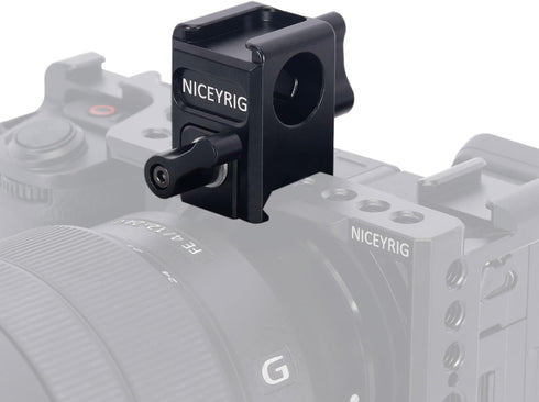 NICEYRIG Multi-functional NATO Clamp to 15mm Rod Clamp, Cold Shoe Mount, Quick Release NATO Rail Lock Mount for 15mm Rod Rail Extension EVF Mount ...