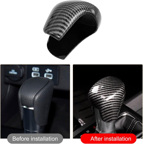 ABS Automobile Shift Knob Cover Carbon Fiber Decorative Cover Fit for Honda Civic 2022 2023, Honda CRV HRV 2023, Honda Accord 2018-2023 All-Inclus...
