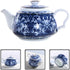 Alipis Porcelain Teapot, Blue and White Tea Pot Chinoiserie Chinese Teapot With Strainer Hole Vintage Flower Coffee Pot Pitcher For Kung Fu Tea Lo...