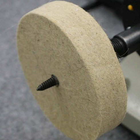 Luo ke 5 Pcs 3'' Compressed Wool Polishing Wheel, 3/8 Inch Arbor Hole Wool Felt Buffing Wheels for Bench Grinder or Die Grinder etc...