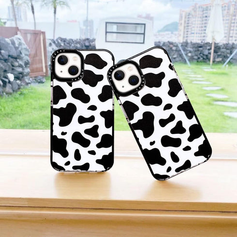 Abbery Designed for iPhone 13 Mini Case Cow Print, Clear with Design Cow Pattern Cute Durable Silicone TPU Sturdy Shockproof Protective Woman Girl...