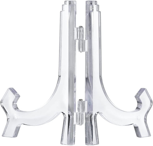 uxcell 2pcs 4.3" Easel Plate Holder, Plastic Folding Display Stand Clear for Decorative Picture Frame...