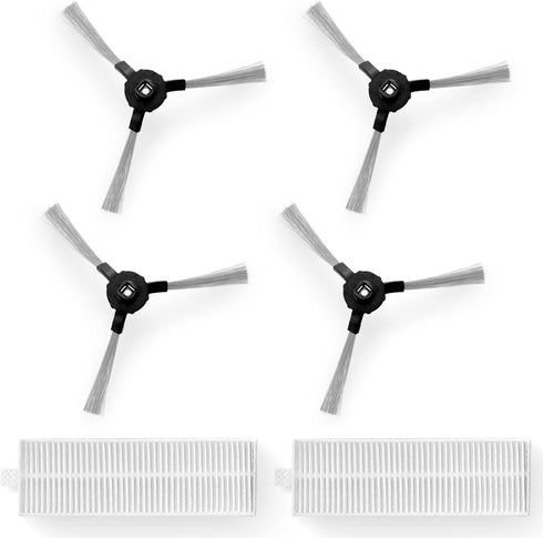 Dana Trading PUCRCX70 Robot Vacuum Accessory Kit - (4) Sweeping Side Brushes, (2) Air Filter - Robot Vacuum Cleaner Replacement Parts and Accessor...