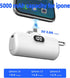 Portable Capsule Mobile Power Bank - Mini USB-C Charging with Built-in Cable, Dual Input, and 18W Fast Charging - Rechargeable Power Bank for On-T...