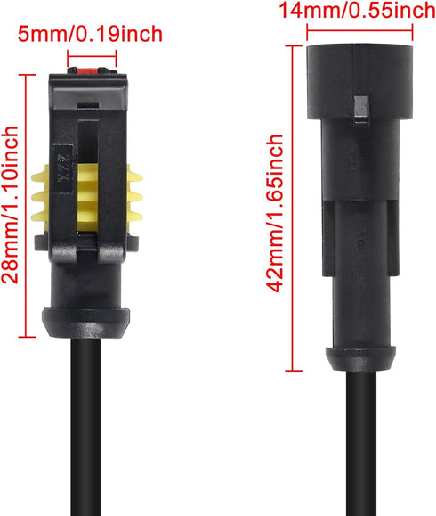 AITRIP 10 Kit 1 Pin Connector,Way Car Waterproof Electrical Connector,1 pin Plug Auto Electrical Wire Connectors with Wire 16 AWG Marine for Car, ...