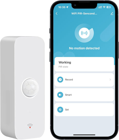WiFi Motion Sensor: Smart Motion Detector with App Alerts, Wireless Contact Sensor for Smart Home Automation, Compatible with Alexa Echo (1 Pack)...