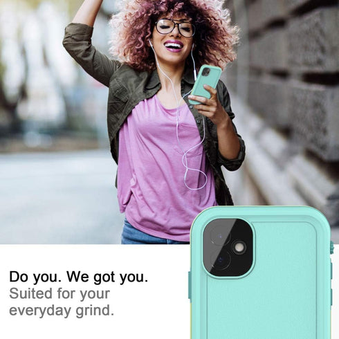 for iPhone 11 Waterproof Case 6.1 Screen Protector Underwater Shockproof Full-Body Dustproof Rugged Case for Aplle iPhone 11 (Cyan Green)...