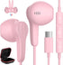 USB C Headphones for Samsung S24 Ultra A35 S23 Fe S22+, Type C Earphones with Mic HiFi Stereo Volume Control Magnetic Wired Earbud for iPhone 15 P...