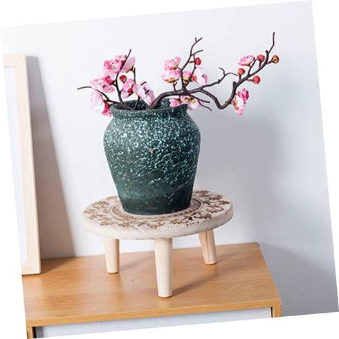 Small Wooden Flower Stand Wooden Stand Wood Base Crystal Ball Holder Vase Display Stands Bonsai Stand Wooden Stool Display Stand Home Ornament Pla...