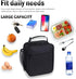 Black Lunch Box for Teens Boys Kids Men Insulated Thermal Tote Cooler Bag for Girls Women- Portable, Lightweight, Durable and Reusable...