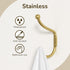 Gold Coat Hooks Wall Mount - Wall Hooks for Hanging, Heavy Duty Hooks, Mudroom Hooks, Metal Hooks for Hanging Clothes, Towels, Hats, Keys, Coats,4...