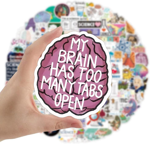 100Pcs Natural Sciences Stickers Pack?Physics, Chemistry, Biology Experiment Vinyl Stickers?Student Science Laboratory Sticker Decals for Laptop, ...
