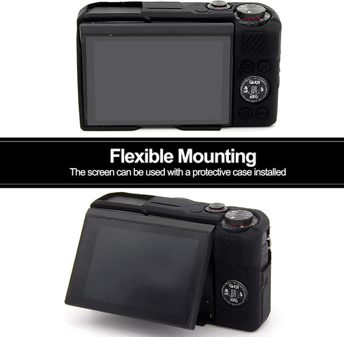 G7X Mark II Case G7X Mark III Case G7X Camera Silicone Case,Soft Silicone Protective Cover for Canon Powershot G7X Mark III DSLR Camera(Black)...