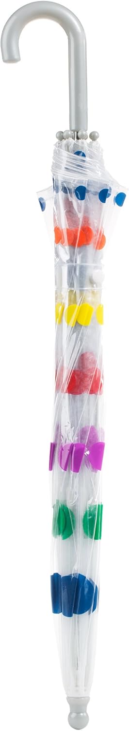 totes Kids Clear Bubble Umbrella with Dome Canopy, Lightweight Design, Wind and Rain Protection Umbrella, Dots, Kids - 38" Canopy...