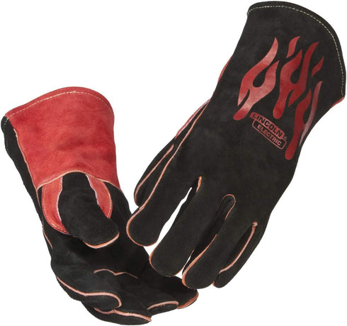 Lincoln Electric Traditional MIG/Stick Welding Gloves | 14" Lined Leather | Kevlar Stitching | K2979-ALL, Black, Red...