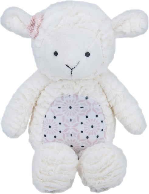 Levtex Baby - Fiori Stuffed Toy - Lamb - Ivory, Pink, Charcoal - Nursery Accessories - Size: 6 x 8 x 16in....