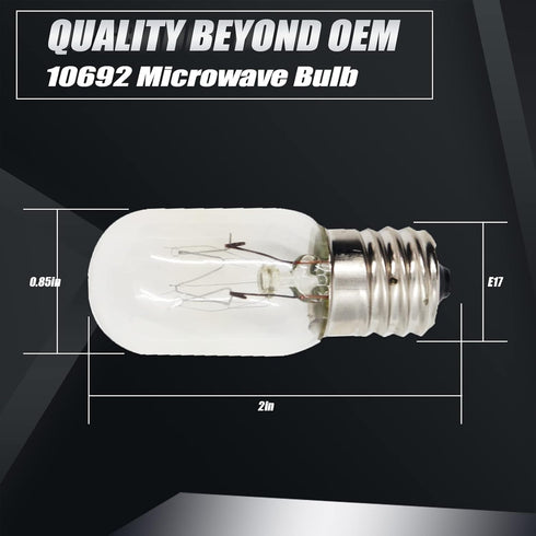 Upgraded 10692 Microwave Bulb 110-130V Wide Voltage T7 E17 25W Compatible with GE Appliance Bulb Excellent Quality-1 Year QA (6pack)...