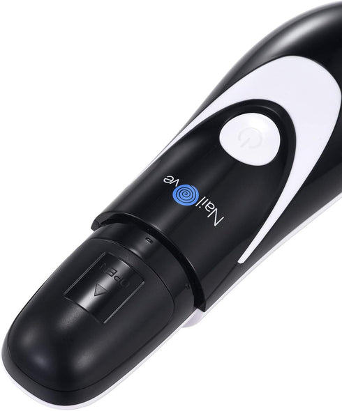 Electric Nail Grinding Machine Black and White Stainless Steel Nail Cut Toenail Clipper Cutter Metal Case for 12+ Years Adults NL8503 (Black/White...