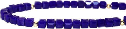 Blue Cubic Zirconia Beaded Choker Necklace for Women Royal Blue Cubic Necklace 4mm Faceted Bead Necklace 17in+2in Extension Chain...