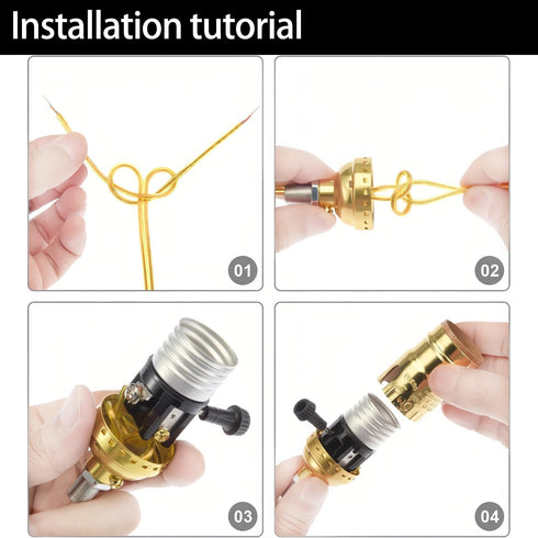 Lamp Making Kit, Lamp Parts for Repair Replacement or Rewire Table and Floor Lamps, 3 Way Socket 10 Foot Matching Cord and Essential Hardware, DIY...