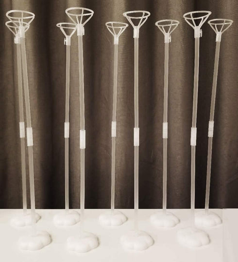 Clear Transparent Balloon Sticks and Stands 10pc set, holders, reusable balloon sticks for table top use with LED Bobo Balloon, for wedding decor,...