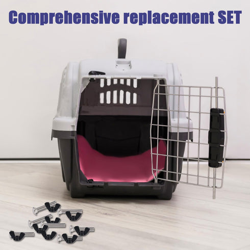 Pet Carrier Metal Fasteners, 10pcs M6 Stainless Steel Replacement Bolts and 10pcs Plastic Butterfly Nuts for Repairing Pet Boxes Pet Carrier Repla...