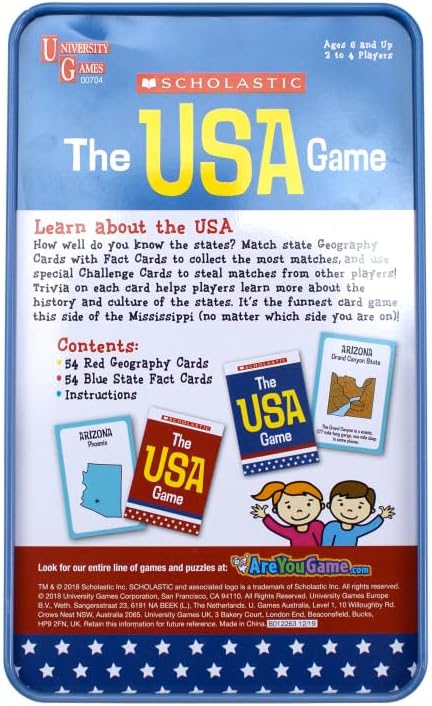 The Scholastic USA Game Tin,72 months to 1188 months...