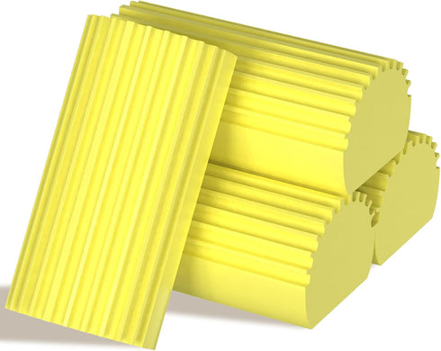 4-Pack Damp Clean Duster Sponge Brush for Cleaning Blinds, Glass, Baseboards, Vents, Railings, Mirrors, Window Track Grooves and Faucets (Yellow)...