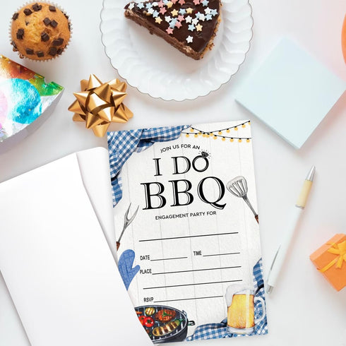 I Do BBQ Invitations with Envelopes for Wedding Bridal Shower Couple Shower Invites Barbeque Picnic Grill Cook Out Invite Cards Rehearsal Dinner P...