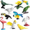 10 Pcs Simulated Bird Animals Parrot Model Figure Toys, Realistic Flamingo Birds Figurine Collection Playset Cake Toppers Gift for Kids Educationa...