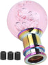 Manual Shift Knob Gear Stick Shifter Pink Crystal Bubble with 3 Threaded Adapters Universal...