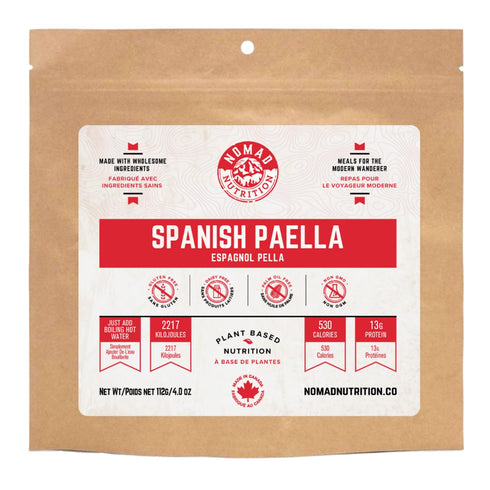Nomad Nutrition – Spanish Paella | High Energy, All Natural Ingredients | Plant-Based & Non-GMO | Just Add Boiling Hot Water| 112g / 4oz (Pack of ...