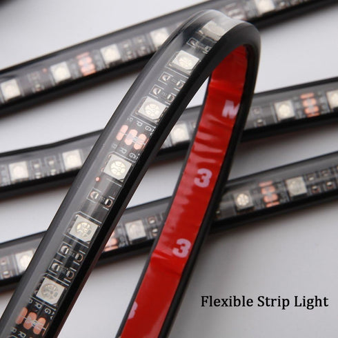 Car LED Strip Light,Uniwit 4 Pieces DC 12V 72 LED Multicolor Car Interior Music Light LED Underdash Lighting Kit with Sound Active Function and Wi...
