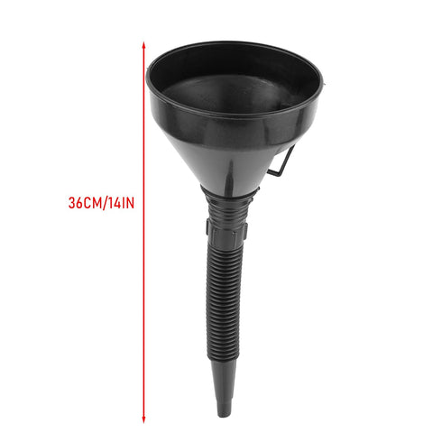 Flex Oil Funnel - Funnels for Automotive Use Plastic Funnel with Flexible Hose, Handle and Filter for Oil Change,Transmission, Engine Oil, Fluids,...