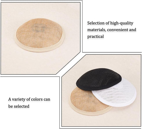 FINGERINSPIRE 3 Colors Round Hat Base with Clip 5.1 inch Diameter Polyester Sinamay Circle Hat Base Fascinator Base Millinery Women Hat Making Cra...