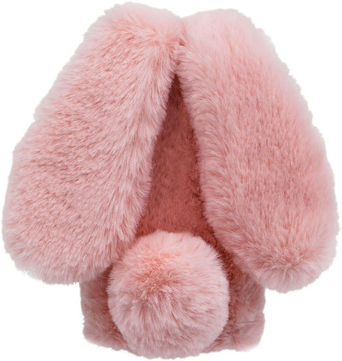 for Samsung Galaxy Note 8 Case, Rabbit Fur Ball Case,Luxury Cute 3D Homemade Diamond Winter Warm Soft Furry Fluffy Fuzzy Bunny Ear Plush Pink Phon...