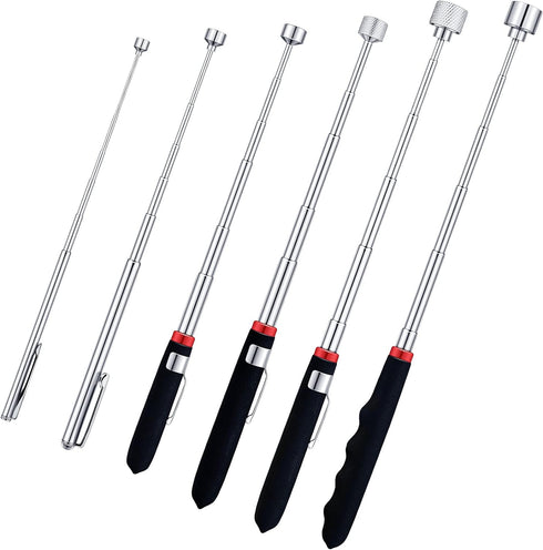 6 Pieces Telescoping Magnet Tools, Extendable Telescopic Magnetic Pick up Tools Viewable Extendable Magnet Stick for Father's Day Birthday 1.5 Lb/...