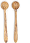7-Inch Long Handle Olive wood Smoothie Spoons, Iced Tea Spoon, Coffee Spoon, scooping Ice Cream, Yogurt, and Cocktail Stirring Spoons - Set of 2...