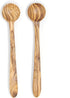 7-Inch Long Handle Olive wood Smoothie Spoons, Iced Tea Spoon, Coffee Spoon, scooping Ice Cream, Yogurt, and Cocktail Stirring Spoons - Set of 2...