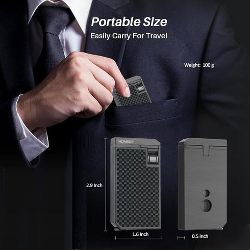 HONEST Mini Torch Lighter Butane Refillable, Double Flame Butane Lighter with Visible Window, Adjustable Jet Lighter, Great Gifts for Men and Wome...