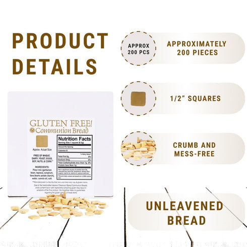 Communion Bread - Gluten-Free Communion Bread - Church Supplies - Package of approx. 200 pieces...