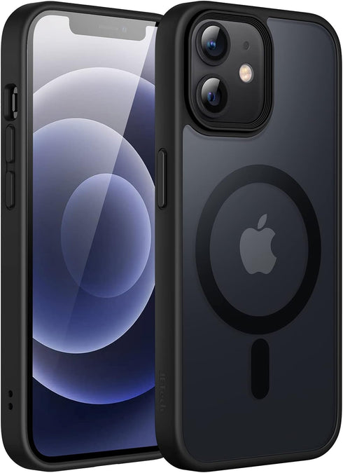 JETech Magnetic Case for iPhone 12/12 Pro 6.1-Inch Compatible with MagSafe, Translucent Matte Back Slim Shockproof Phone Cover (Black)......