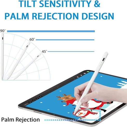 Stylus Pen for iPad 2018-2023, Palm Rejection Tilt Sensor, Magnetic Apple Pen Active Pencil Compatible with iPad Pro 11"/12.9",iPad 10/9/8/7/6,iPa...