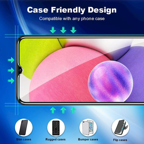 2+2 Pack Tempered Glass Screen Protector for Samsung Galaxy A03S 5G with Camera Lens Protector,Ultra HD, 9H Hardness,Case Friendly...