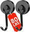 DIYMAG Black Magnetic Hooks, 80LBS Strong Magnetic Hooks heavy duty, Strong Magnet Hooks with Metal Hanger for Hanging Refrigerator Home Kitchen O...